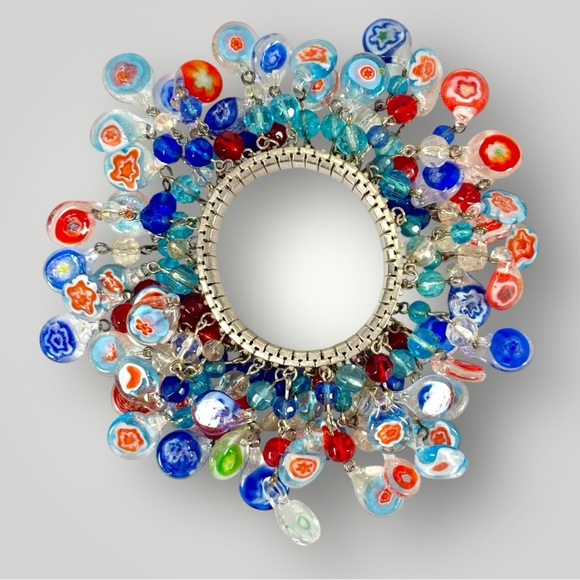 Fabulous Italian Millefiori Murano Glass CHA CHA Expansion Bracelet - Picture 1 of 5